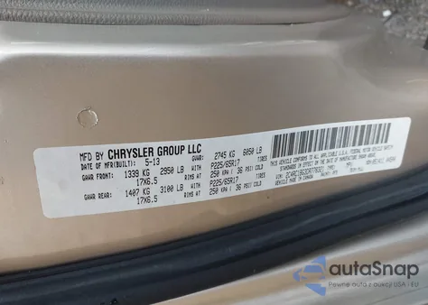 2013 Chrysler Town & Country Touring из США, поврежденный, VIN 2C4RC1BG3DR778321